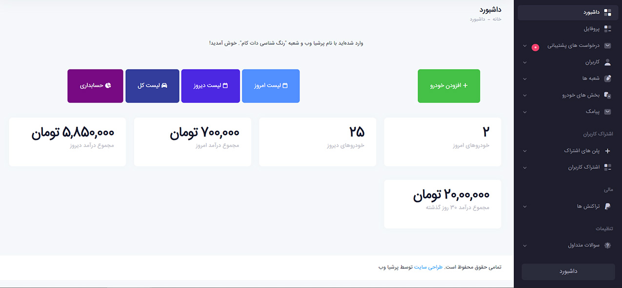 کنترل پنل آسان و راحت